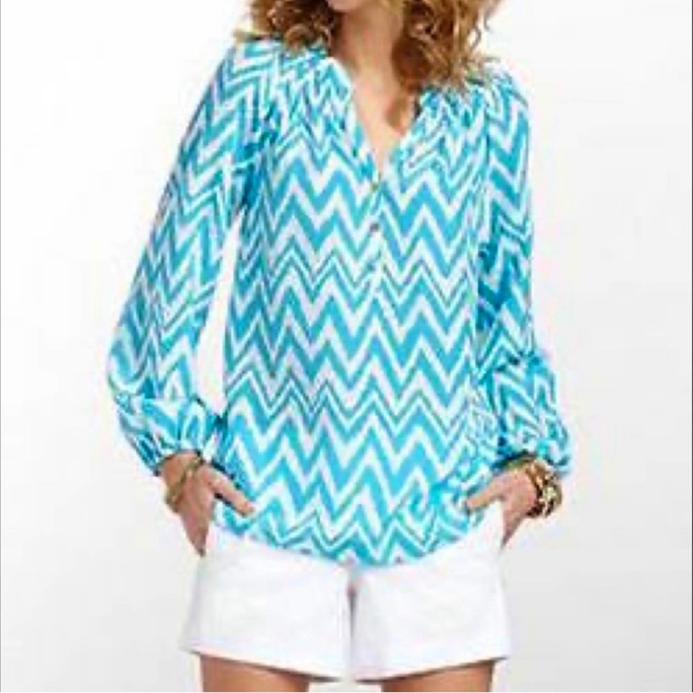 Lilly Pulitzer washable silk Elsa blouse